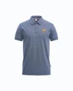 Heather Blue Polo Shirt with Badge Mockup
