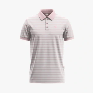 Pink Striped Polo Shirt Mockup